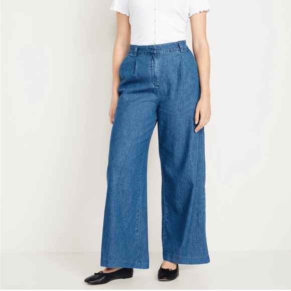Women's Old Navy Extra High Waisted Taylor Wide Leg Trouser Jeans - Picture 2 of 4
